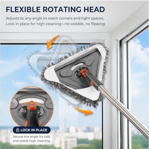 Wall Cleaner Mop with Long Handle 82 Inches,3-in-1 Ceiling Cleaner for Dust - Image 6