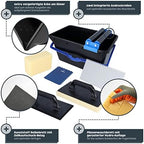HELPMATE - Tile washing set 7 pcs. with 18-liter plastic bucket, double roller attachment, tile washing board, grouting board, smoothing trowel & sponge – for thorough cleaning during tiling work - Image 3
