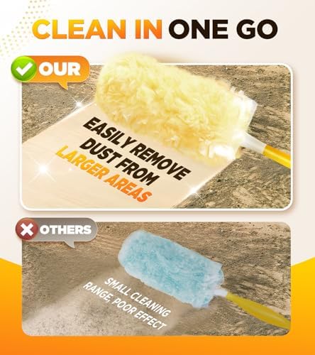 REKOPI 60 Count Heavy Duty Duster Refills Compatible with Swiffer, Multisurface 360° Larger Size Dusters with 4X Microfibers, Unscented Disposable Dusters for Cleaning Home, Blinds, Fans(Only Duster) - Image 2