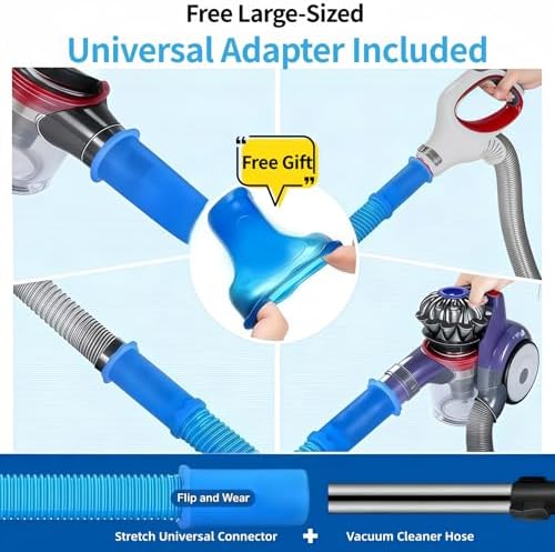 Dryer Vent Cleaner Kit - Universal Vacuum Hose Attachment & Lint Brush, Effectively Clean Clogged Dryer Ducts, Fit Most Vacuums for Dryer, Refrigerator Coils & Behind Appliances (Purple) - Image 3