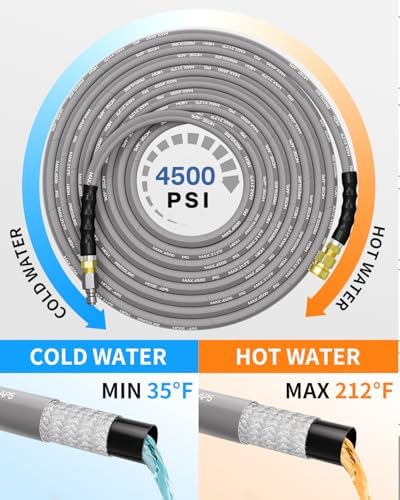 Pressure Washer Hose 50FT 3/8" ID Steel Wire Braided Swivel Quick Connector - Image 3