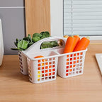 Portable Shower Caddy Basket Plastic Storage Basket with Divided Light Grey - Image 3