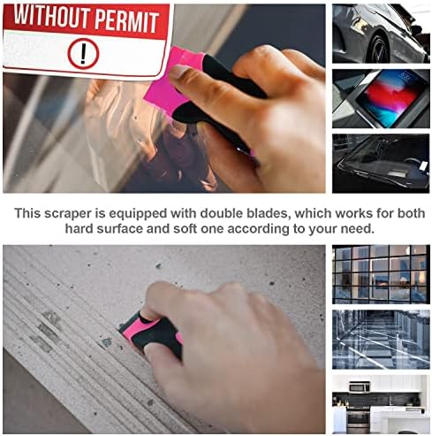 Razor Blade Scraper, 2 Pack Pink Double Edge Razor Scraper Remover Tool - Image 4