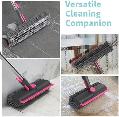 AIR U+ Floor Scrub Brush with Long Handle, 3-in-1 Rotating Head & Squeegee - Image 4