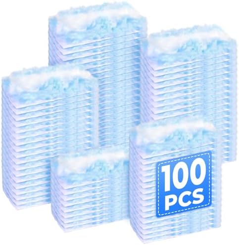 100 Pack Duster Refills Only, Microfiber Replacement Heads for Blinds, Blue by LYASILGC