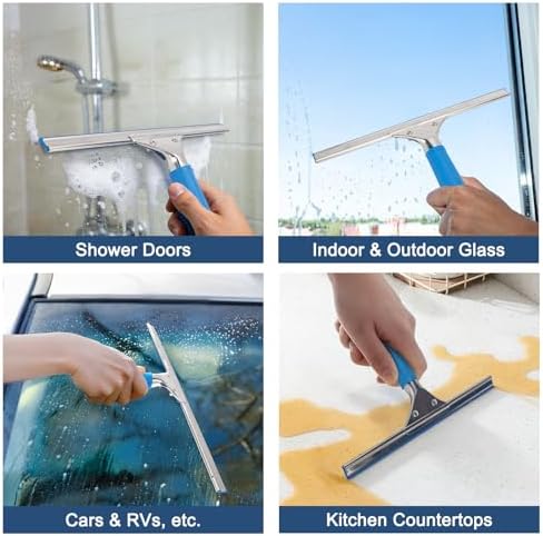18” Professional Squeegee for Window Cleaning with 12” Replacement Blades - Image 4