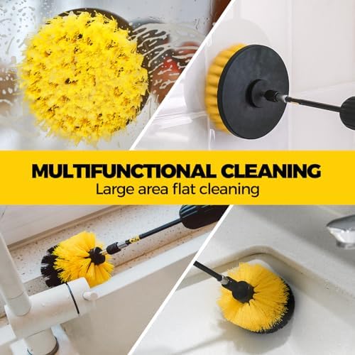 Holikme 6Pc Drill Brush Set - Scrub Brushes with Extension for Home Clean - Image 2