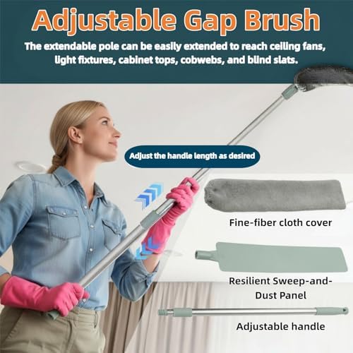 Retractable Gap Dust Cleaning Artifact | Extendable Duster & Retractable Dust Cleaner for Home (1PC (Includes 3* Replacement Brush Heads)) - Image 6