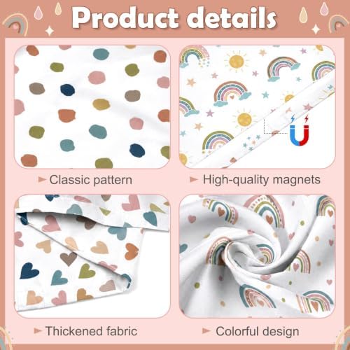6Pcs Classroom Fluorescent Magnetic Light Covers,2x4 FT Boho Rainbow - Image 3