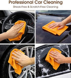 Microfiber Cleaning Cloth Roll, 100 Pack 12 x 12 Inch Tear Away Reusable Paper Towels, Thick Cleaning Towels, Absorbent Lint Free Washable Rags for Kitchen, Car, Garage and Workshop - Apricot Orange - Image 2