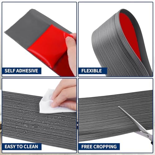 Vinyl Baseboard Molding Trim 4 Inch Peel and Stick Cove Base - Image 3