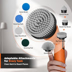 Alloyman 1200RPM Electric Scrubber for Floors,Walls - Replaceable Battery Design for Outdoor Garden, Patio Cleaning Stubborn Stains,Yellow/Black - Image 6
