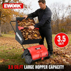 EWORK Push Lawn Sweeper 26-Inch with 3.5 cu.ft. Hopper Bag for Yard Clean - Image 3