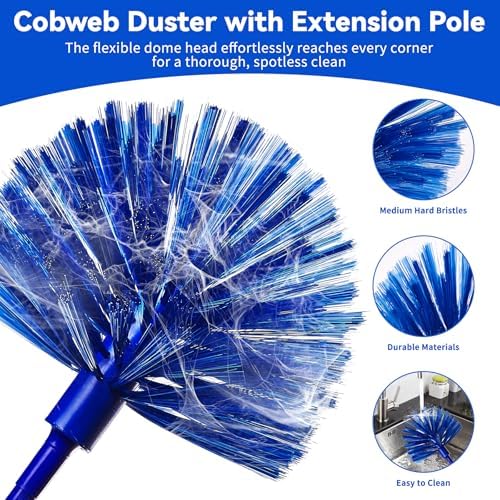 6-in-1 Duster with Extension Pole, 100" Long Reach Cleaning Kit for Home - Image 6