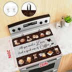 Coffee Stove Top Cover for Electric Stove, Coffee Range Covers for Electric Stove, Rubber Dish Drying Mat, Glass Cooktop Covers, Flat RV Range top Mats, 28"x20" - Image 2