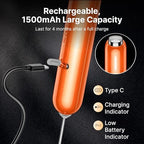 InstaWhisk Milk Frother with Variable Speed, Rechargeable Coffee Frother Wand with Detachable Double Whisk, Handheld Electric Stirrer for Latte, Cappuccino, Matcha, Almond Milk, Protein, Orange - Image 3