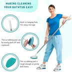 Shower Scrubber with Long Handle, 47'' Bathtub Scrub Brush with 6 Pads - Image 2