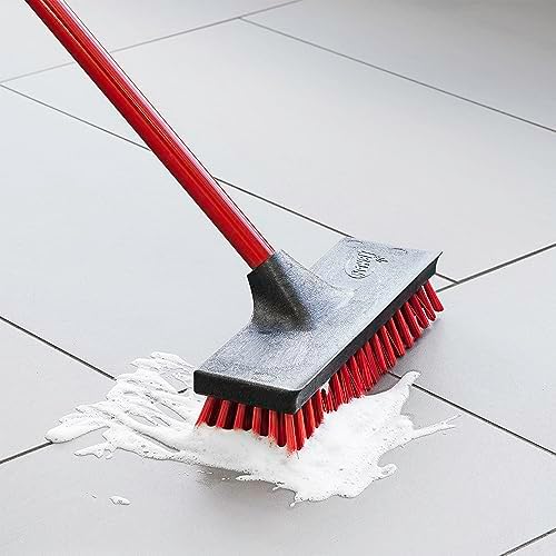 Libman Commercial 547 Floor Scrub, Steel Handle, 10.5" Wide, Red and Black (Pack of 6) - Image 3
