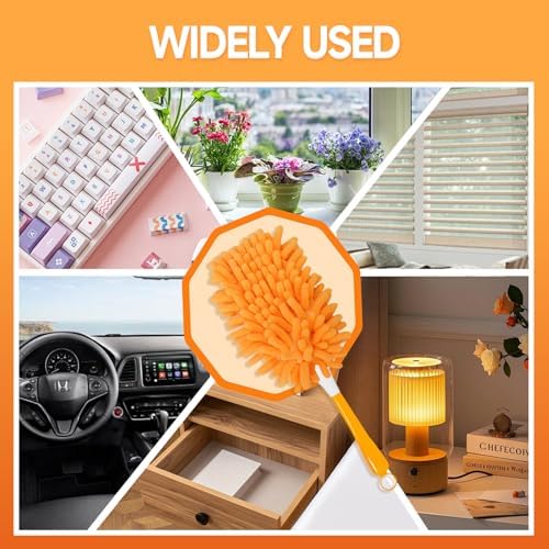 6Pcs Reusable Duster Refill Compatible with Swiffer Hand Duster +1 Handle, 360 Heavy Duty Duster Refills for Cleaning, Office, Ceiling Fan (6PCS+1Handle) - Image 5