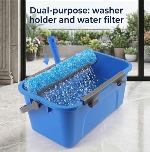 Window Cleaning Kit with 3 Gallon Bucket, 14" Window Squeegee and Scrubber with Long Handle, Professional Window Washing Equipment Cleaner Tool Streak-Free for Home, RV, Commercial Use - Image 6