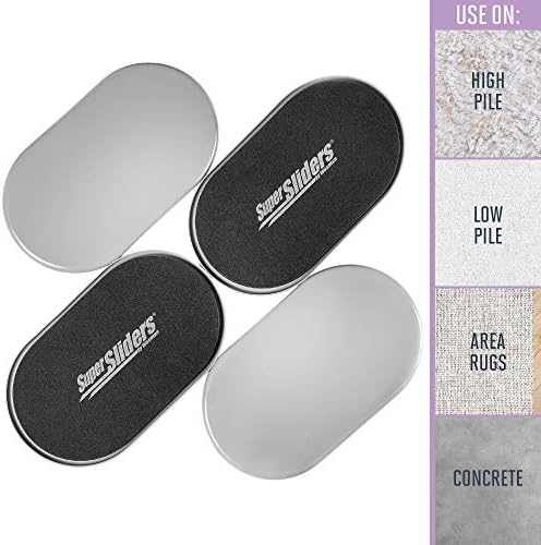 Super Sliders4744095N Reusable XL Heavy Furniture Sliders for Carpet- Quickly and Easily Move Any Item, 9-1/2" x 5-3/4' Gray (4 Pack) - Image 3