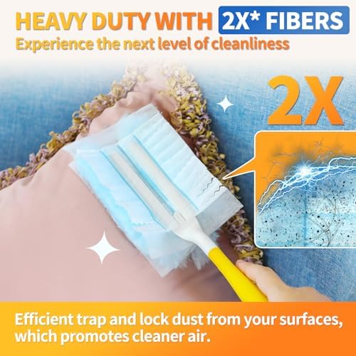 30 Count Electrostatic Duster Refills Compatible with Swiffer,Multi-Surface Dusting Refills,Microfibre Duster for Cleaning with 1Pcs Short Handle,Unscented - Image 3