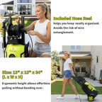 5000 Max Pressure Washer with Adj-8-Level Touch Screen, 34" Tall Power Washer, 35ft Power Cord w/GFCI, Inlet Hose&Filter&500mlFoam Cannon for Cars/Fences/Driveways/Home Cleaning，Yellow - Image 6