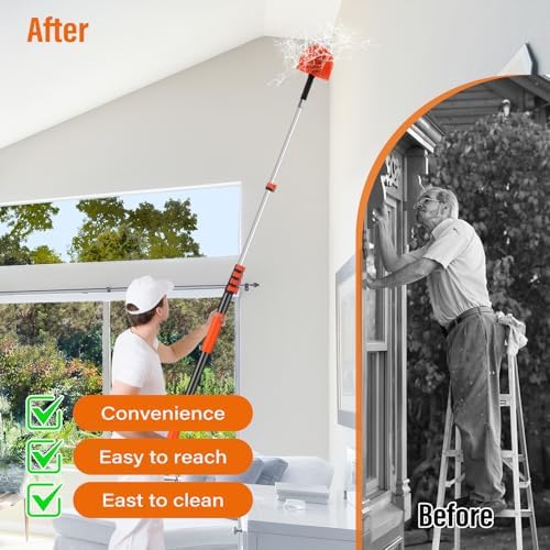 18FT Cobweb Duster with Extension Pole,Spider Web Brush with Pole - Image 6