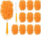 10Pcs Reusable Duster Refill Compatible with Swiffer Hand Duster +1 Handle, 360 Heavy Duty Duster Refills for Cleaning, Office, Ceiling Fan (10PCS+1Handle) by Unknown