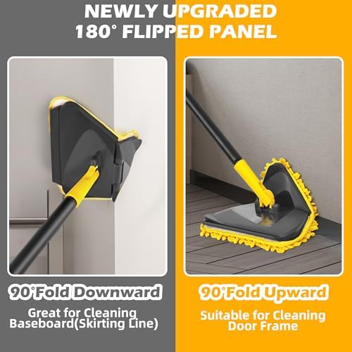 Newly Upgraded Wall Cleaner Mop with Long Handle 82 Inches, 3-in-1 Ceiling Cleaning Tool Duster with 6 Replacement Microfiber Chenille Pads for Painted Walls, Window, Floor, Baseboard - Image 5