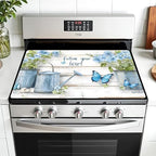 Stove Top Covers for Electric Stove: 30''×21'' Stove Mat Protective Cooktop Cover Expands Counter Area, Kitchen (Butterfly) by AOHMPT
