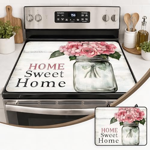 Stove Top Cover,28.5"L x 20.8"W,Heat Resistant Cooktop Protector Mat by seewan