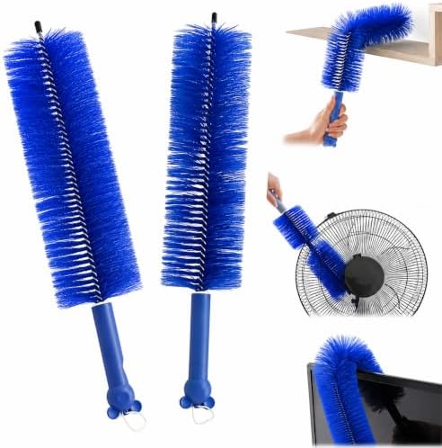 Fan Cleaner Brush with Bendable Microfiber Head, Reusable Washable Ceiling Fan Duster for Fan Blades, Air Conditioners, Window Blinds, Curtains, Car Vents and Household Cleaning (Blue) by ByCallMax