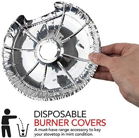 Round Electric Stove Burner Covers (100 Pack) 6 Inch and 8 Inch Disposable Stove Top Aluminum Foil Bib Liners, to Keep Kitchen Range Clean from Oil and Food Drips, Stock Your Home - Image 3