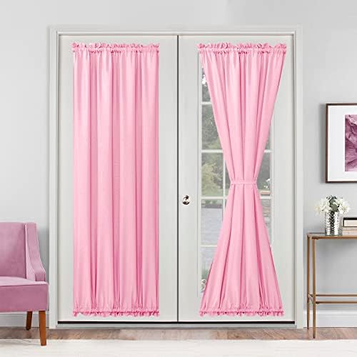 Hiasan French Door Curtains Privacy, Light Pink, 24W x 72L, 1 Panel by Hiasan
