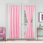Hiasan French Door Curtains Privacy, Light Pink, 24W x 72L, 1 Panel by Hiasan
