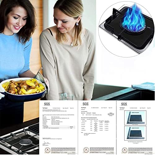Stove Covers, Gas Stove Liners, MSDADA 8 Pcs Black 10.6" x 10.6" Gas Stove Protectors with 2 Pcs Black 25” Stove Gap Covers, 0.2 mm Double Thickness, Reusable, Non-Stick, Easy to Clean - Image 6