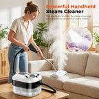 Steam Cleaner, Handheld Steam Cleaner for Cleaning, Portable Steam Cleaner with 6-Level Adjustable & Quick Heat-Up, Steam Cleaner for Home, Kitchen, Bathroom, Tile, Grout, Dirt, Car Detailing (White) - Image 2