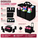 Cleaning Caddy with Wheels and Cleaning Apron, Built-in Hard Support Board - Image 3