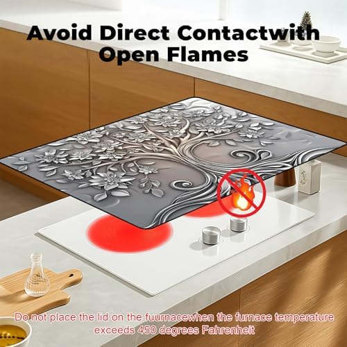 Heat-resistant Stove Top Cover - 28.5" X 20.5" Cooktop Protector Covers, Scratch-resistant Washable Pad Kitchen Countertop Mat (Big tree, 28.5" x 20.5") - Image 3