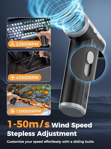 Smiling Shark J01 Electric Air Duster 130000RPM Full Body Aluminum Alloy - Image 3