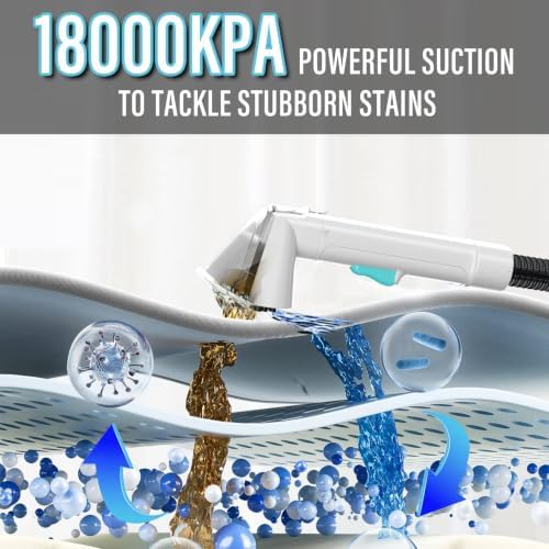 Starrybot Upholstery Cleaner Machine, 18Kpa Pet Stain Extractor(White blue) - Image 2