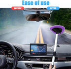 Extendable Car Windshield Cleaning Tool with Microfiber Pads, Purple - Image 6