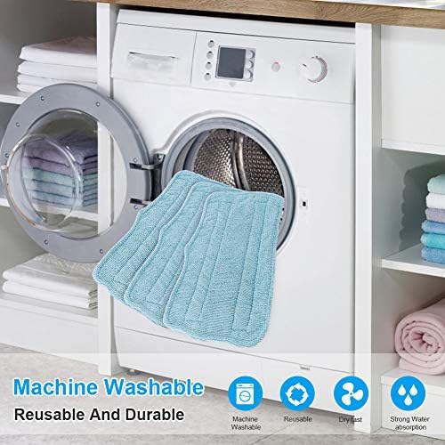 Fushing 7Pcs Steam Mop Pads, Washable Microfiber Cleaning Steamer Replacement Pads for Shark Steam & Spray Mop S3101 S3251 SK460 SK410 S3101n2 S3250 SK435CO SK140 SK141,Blue - Image 4