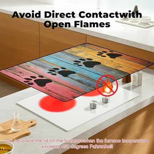 Stove Top Cover for Glass Electric Stove (Dog Paw Print, 28.5"L x 20.5"W) - Image 3