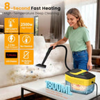 Steam Cleaner, Portable High Pressure Steamer for Cleaning with 18pcs ACC, 8s Heat-Up, 1.9QT Large Tank 3-Level Adjustable Handheld Steam Cleaner for Home Car Detailing, Grout, Bathroom, Furniture - Image 2