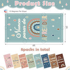 8pcs Spanish Classroom Fluorescent Magnetic Light Covers,2x4 FT Boho - Image 2