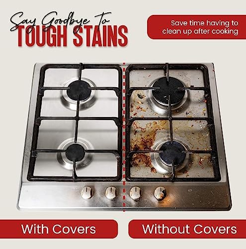 Aluminium Gas Stove Burner Covers (50 Pack) - Disposable Gas Stove Cover Liners, Heat-Resistant Gas Stove Top Covers for Gas Burners and Stove Covers for Gas Stove Top the Perfect Kitchen Accessories - Image 2