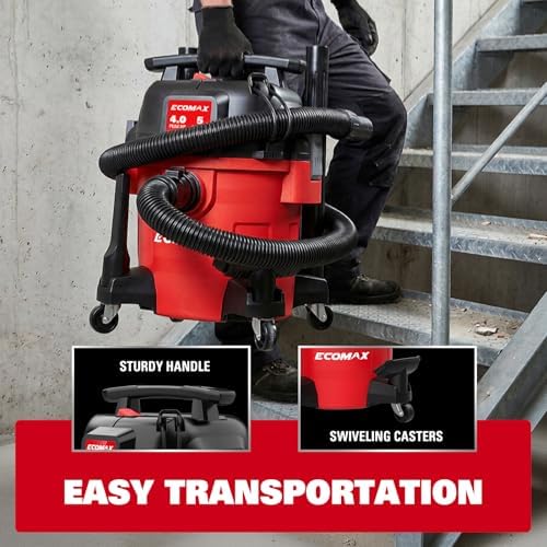 ECOMAX Ultra Quiet Shop Vacuum Wet and Dry 5 Gallon 4 HP - Image 6