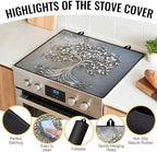 Stove Top Cover for Electric Stove,Glass Stove Top Cover, Heat Resistant Glass Cooktop Cover, Stovetop Protector, Kitchen Decor, Dish Drying Mats Cover for Ceramic Washer Top 28.5x20.5 inch - Image 3